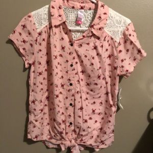 Pink floral shirt size s